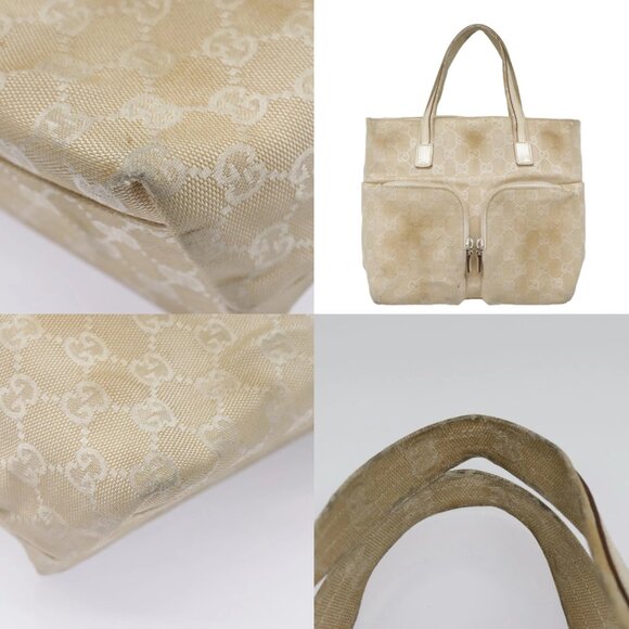 GUCCI GG Canvas Hand Bag Beige Silver 002 1080 Auth fm3872 - Picture 14 of 15